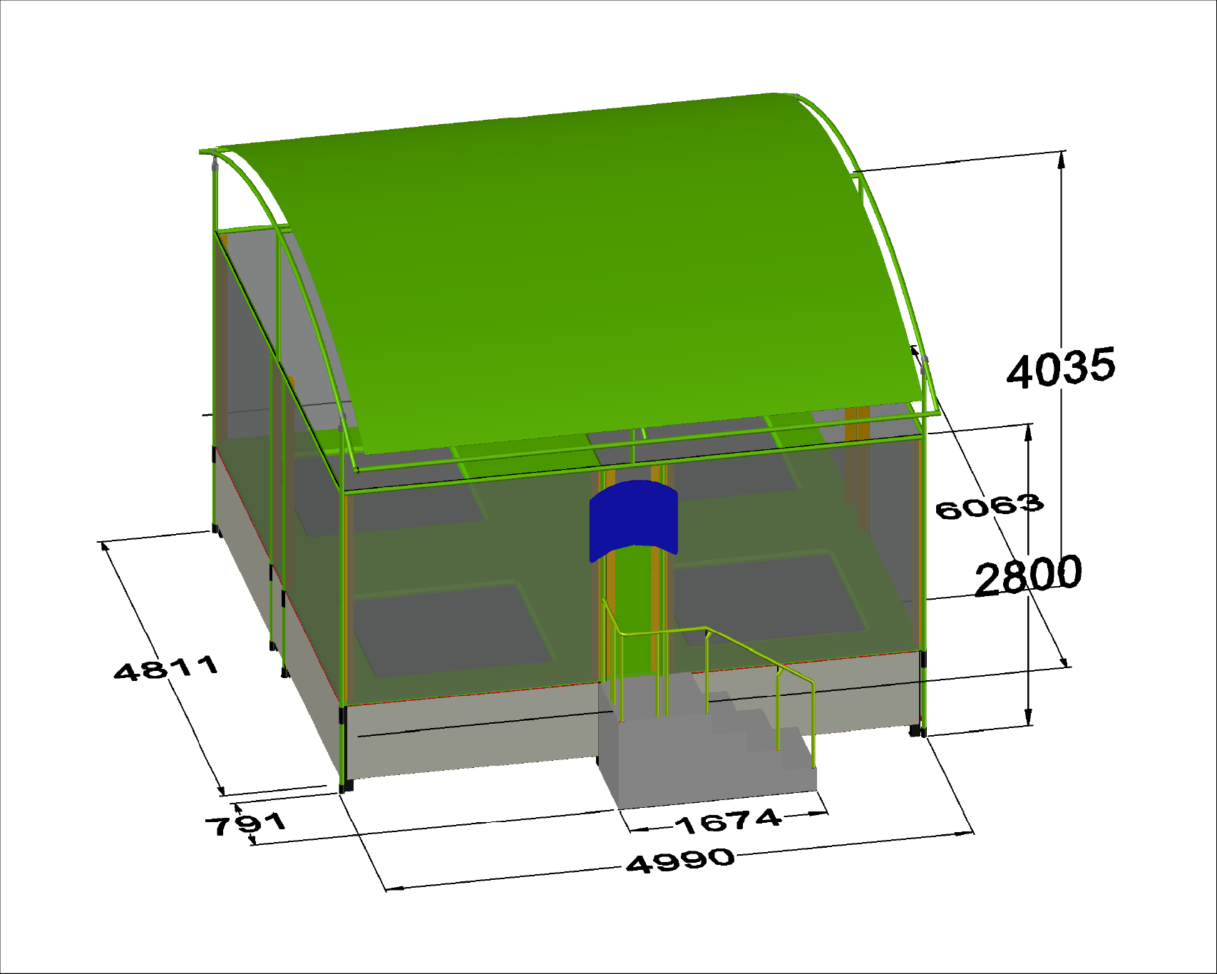 View 2 of QUAD CLOSED ROOF TRAMPOLINE (OUTDOOR)