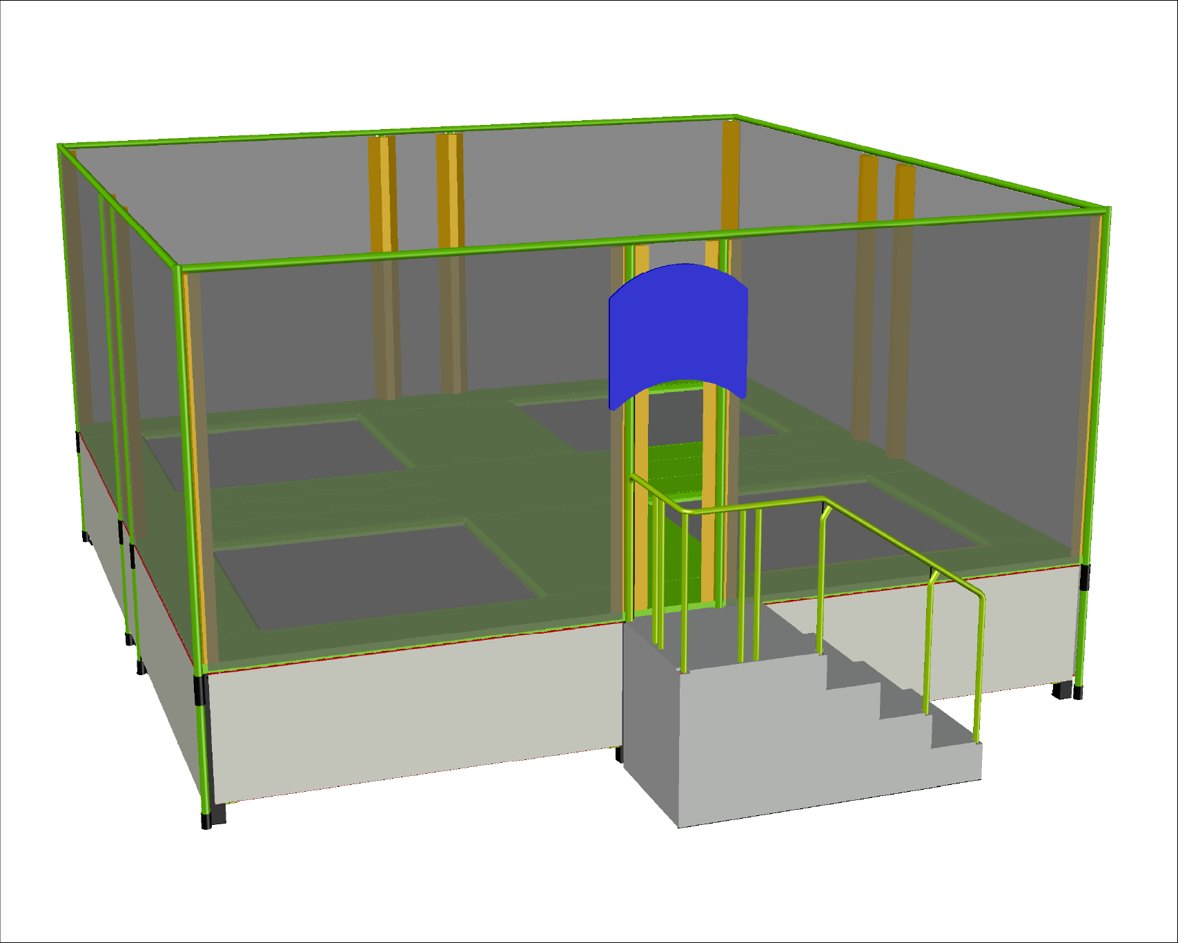 QUAD OPEN ROOF TRAMPOLINE (INDOOR)
