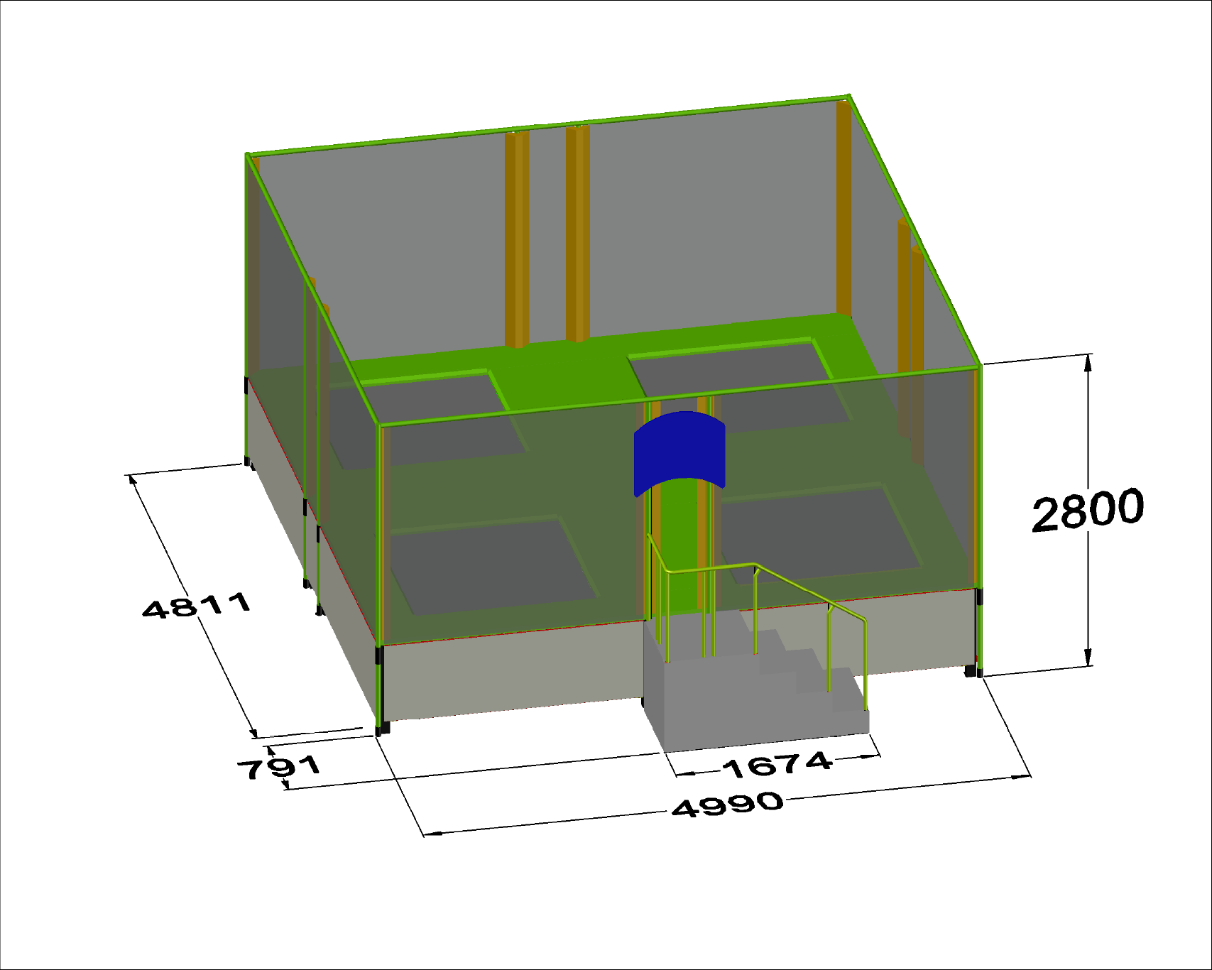 View 2 of QUAD OPEN ROOF TRAMPOLINE (INDOOR)