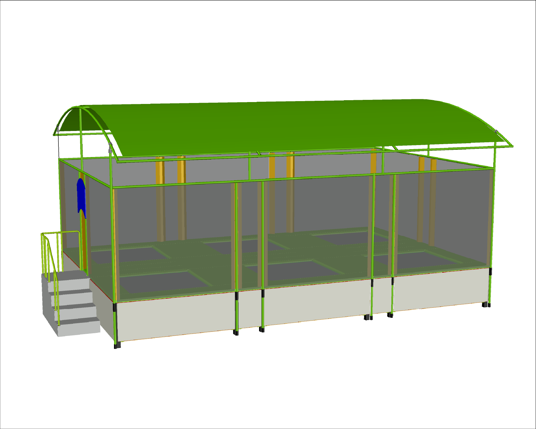 SIX PACK CLOSED ROOF TRAMPOLINE (OUTDOOR)
