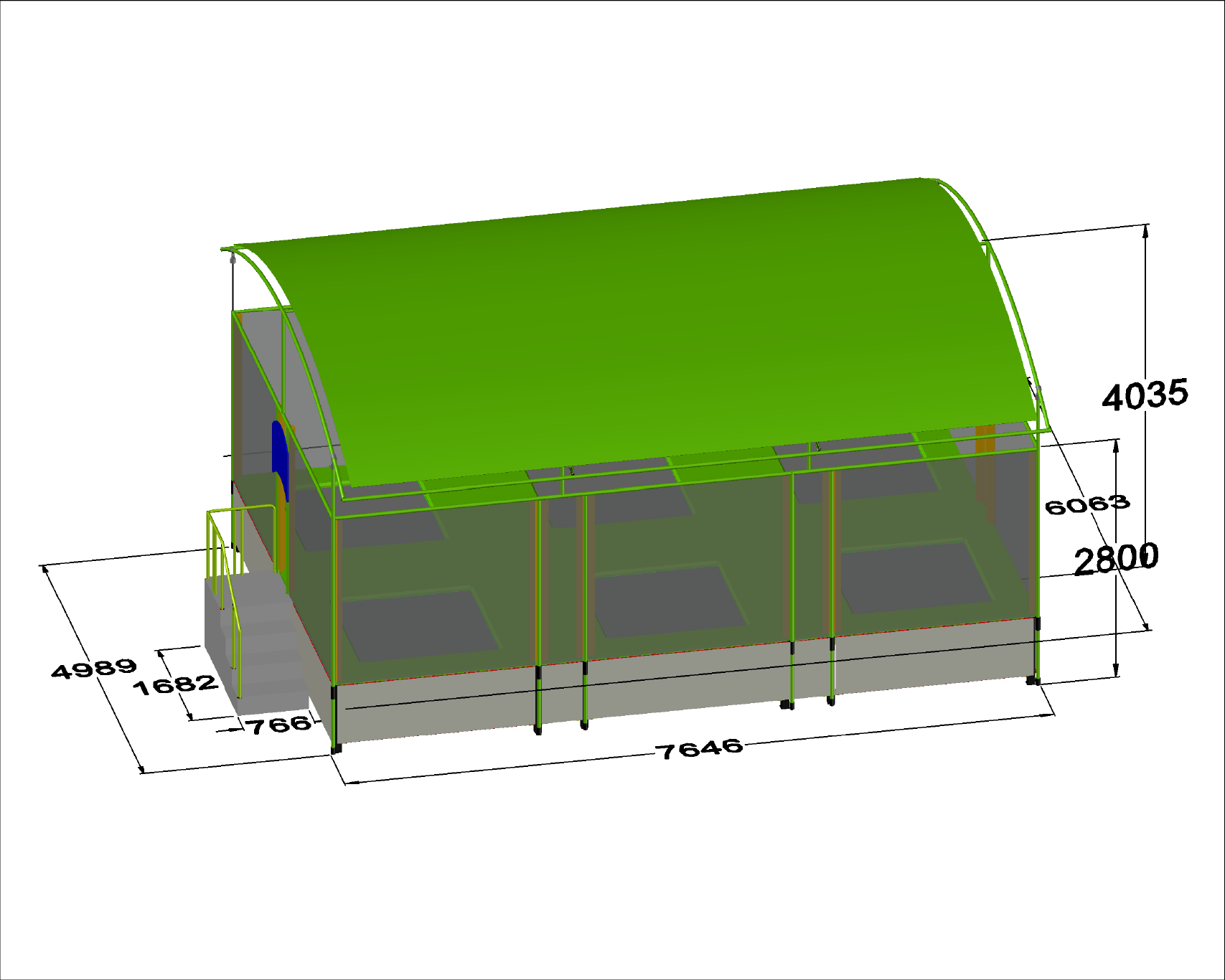 View 2 of SIX PACK CLOSED ROOF TRAMPOLINE (OUTDOOR)