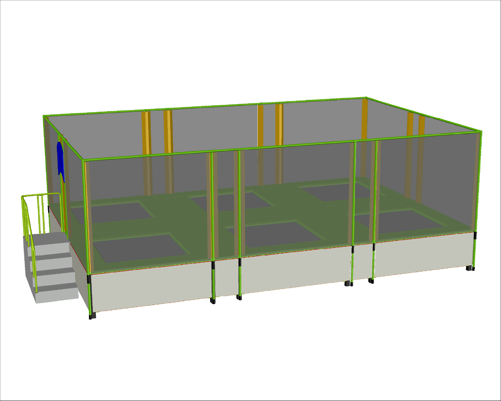 SIX PACK OPEN ROOF TRAMPOLINE (INDOOR)