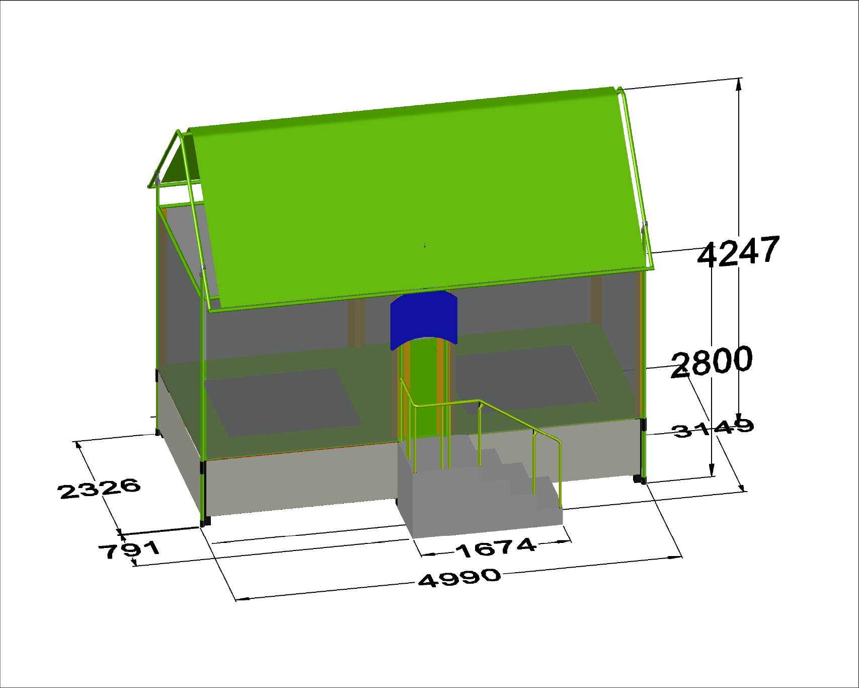 View 2 of DOUBLE CLOSED ROOF TRAMPOLINE (OUTDOOR)